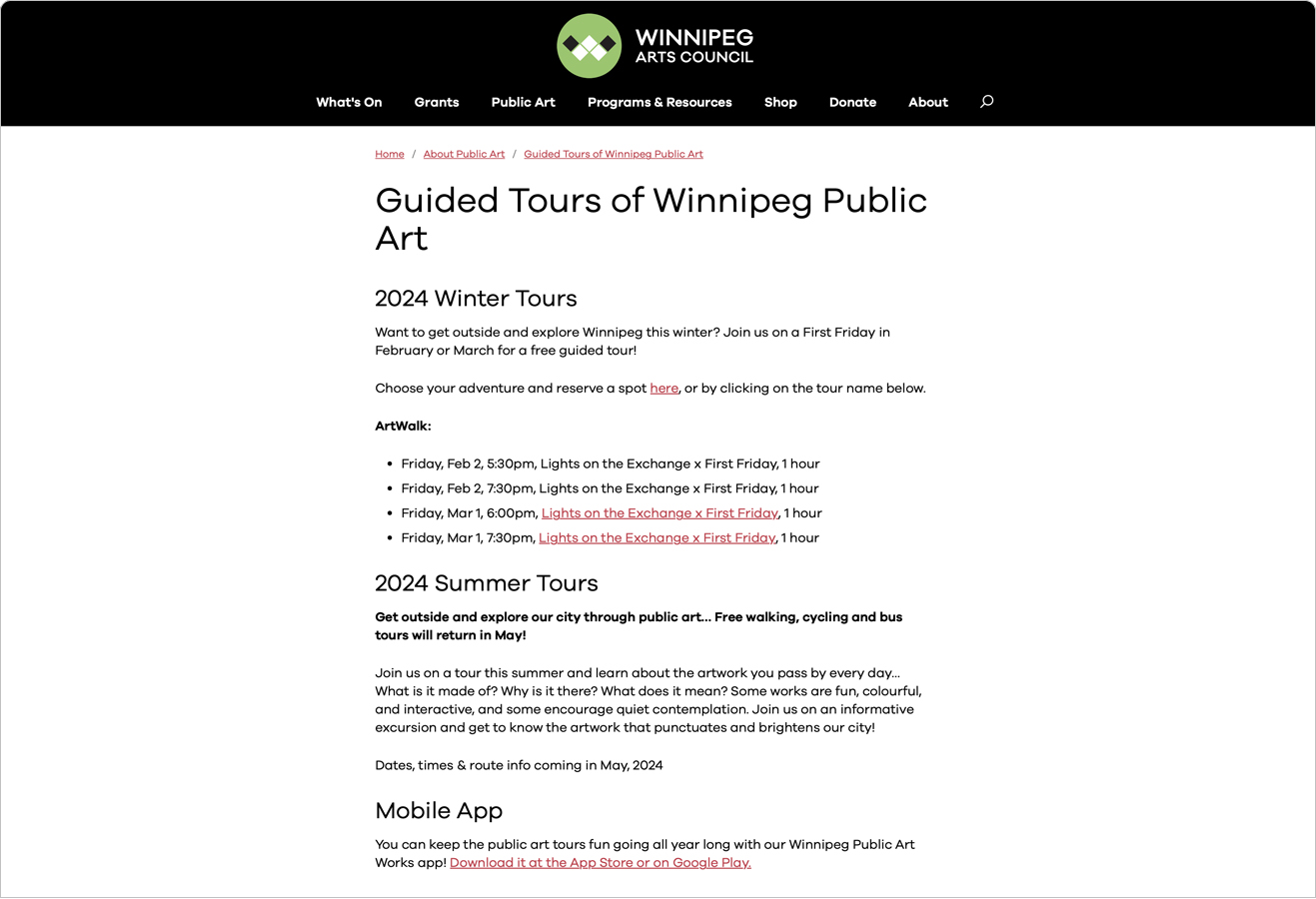 Winnipeg Public Art Tours